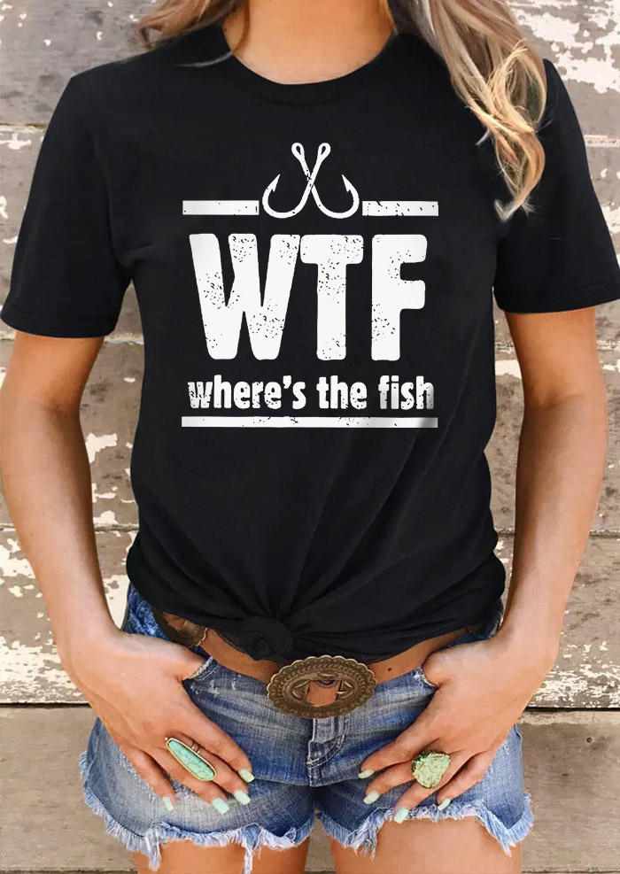 Where's The Fish T-Shirt Tee - Black