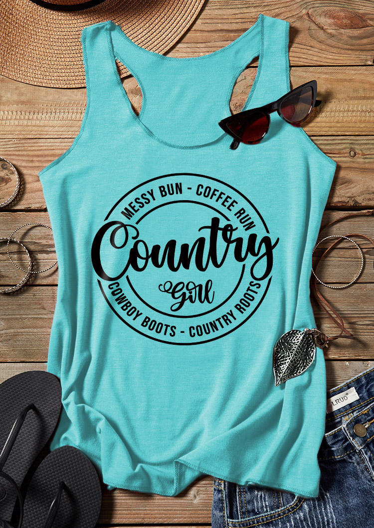 

Country Girl Racerback Tank - Cyan, Blue, SCM018901