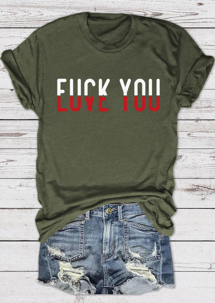 

Love You T-Shirt Tee - Army Green, SCM018909