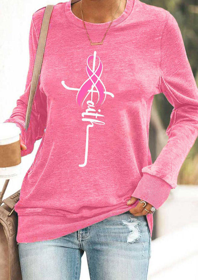 

Faith Breast Cancer Awareness Sweatshirt - Pink, SCM018849
