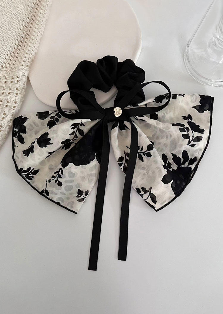 

Ink Painting Bowknot Scrunchies, Black;white, SCM018428