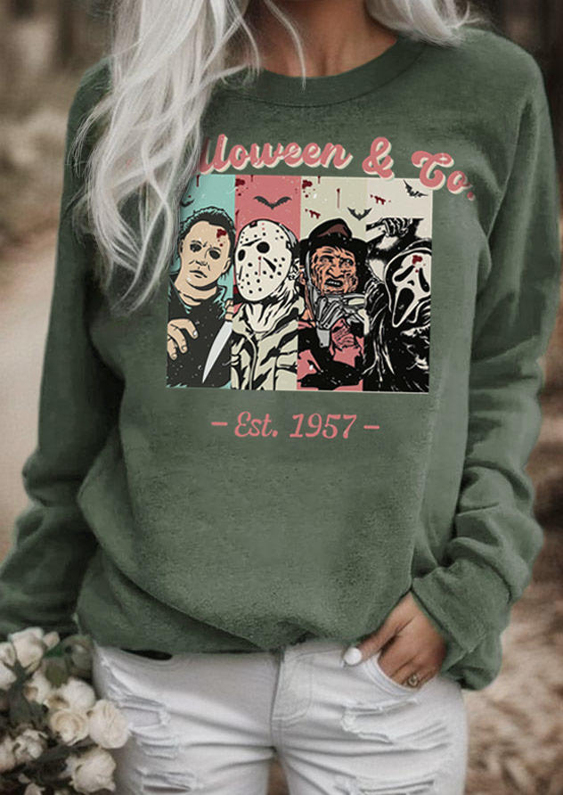 

Halloween & Co. Est.1957 Skull Sweatshirt - Green, SCM019170