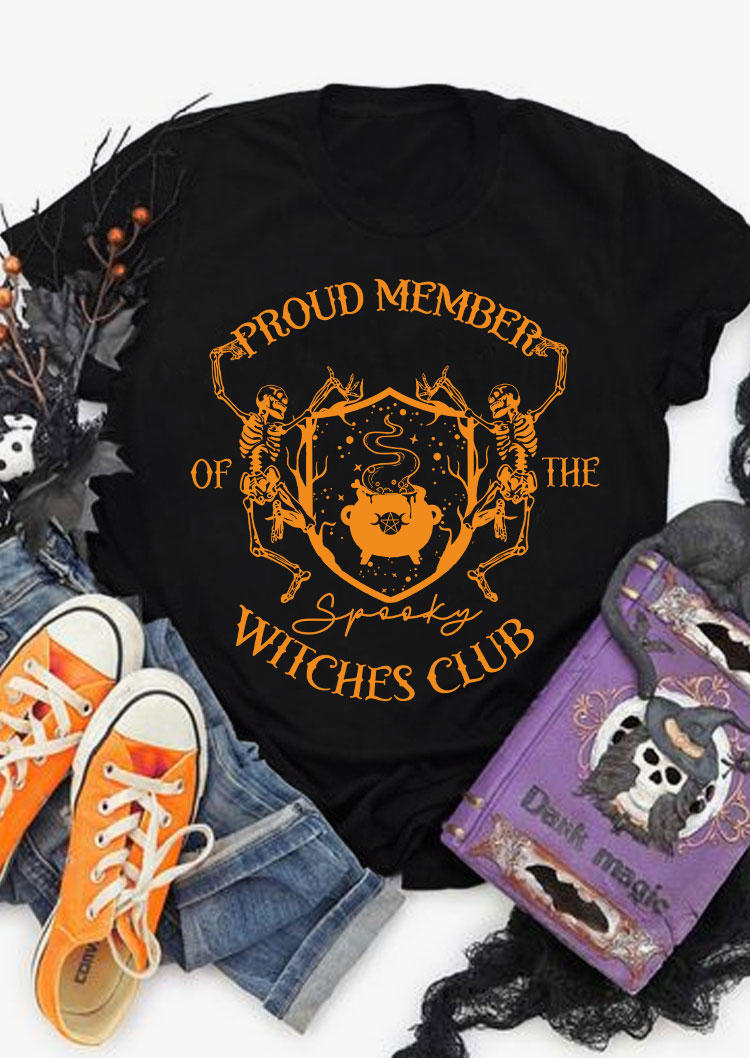 

Proud Member Of The Spooky Witches Club T-Shirt Tee - Black, SCM018951