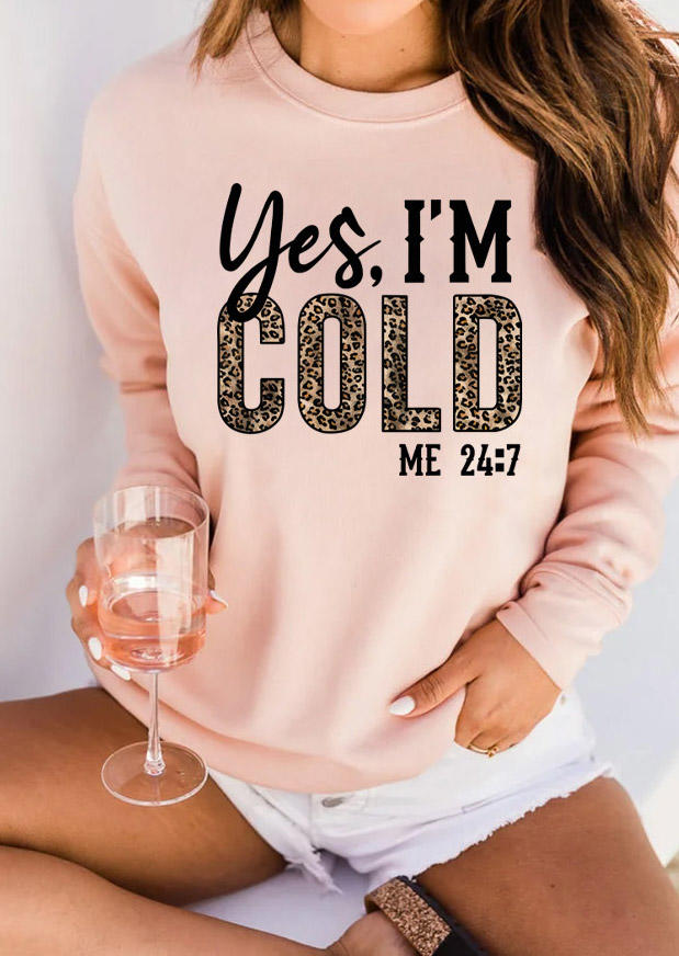 

Yes I' Cold Me 24:7 Leopard Sweatshirt - Pink, SCM019018