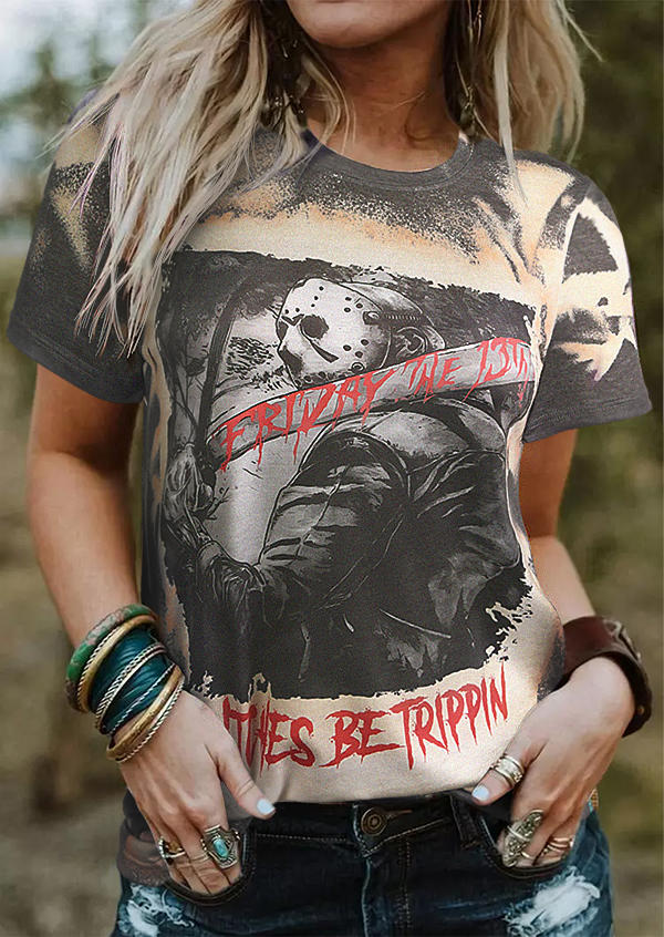 Letter Graphic T-Shirt Tee - Dark Grey