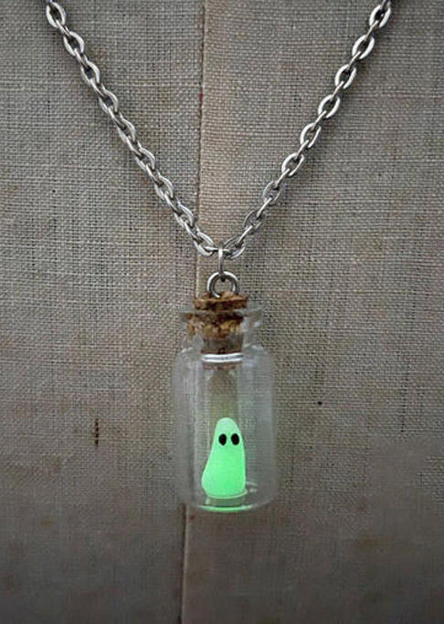 

Ghost Luminous Glass Pendant Necklace, Multicolor, SCM018600