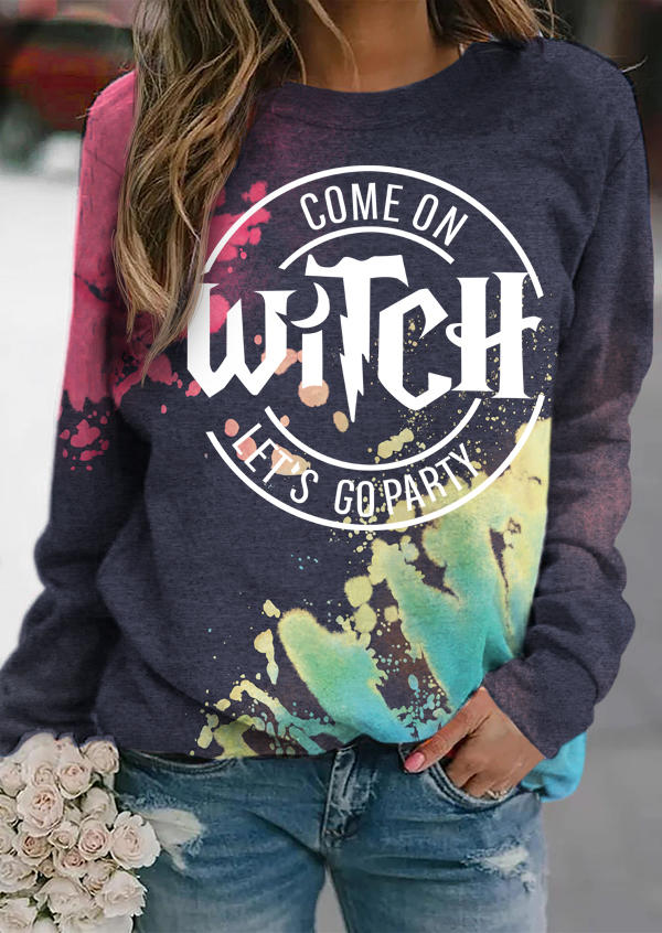 

Come On Witch Let' Go Party Tie Dye Sweatshirt, Multicolor, SCM018954