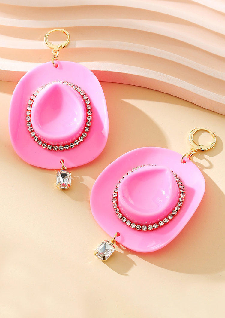 Rhinestone Hat Cowgirl Earrings