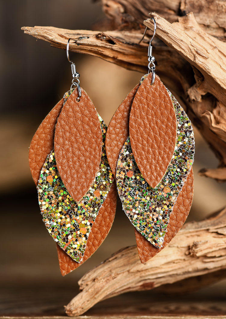 

Sequined Multi-Layered Earrings - Orange, SCM019085