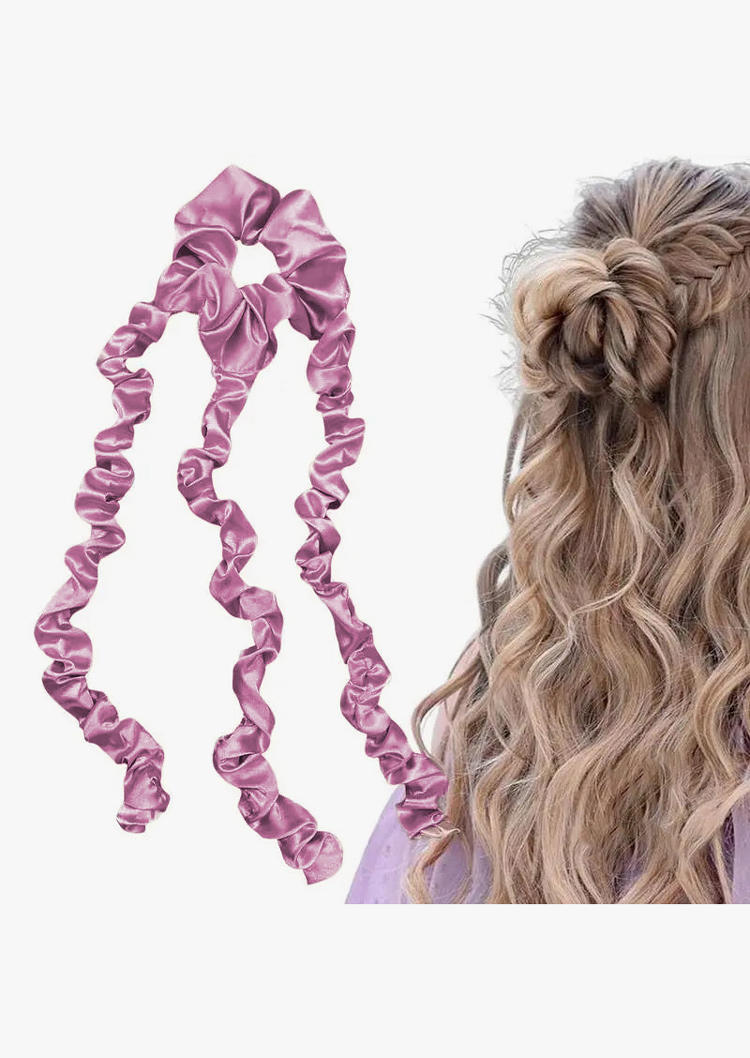 

2Pcs/set Ruffled Jellyfish Heatless Hair Curler Headband, Pink, SCM019232