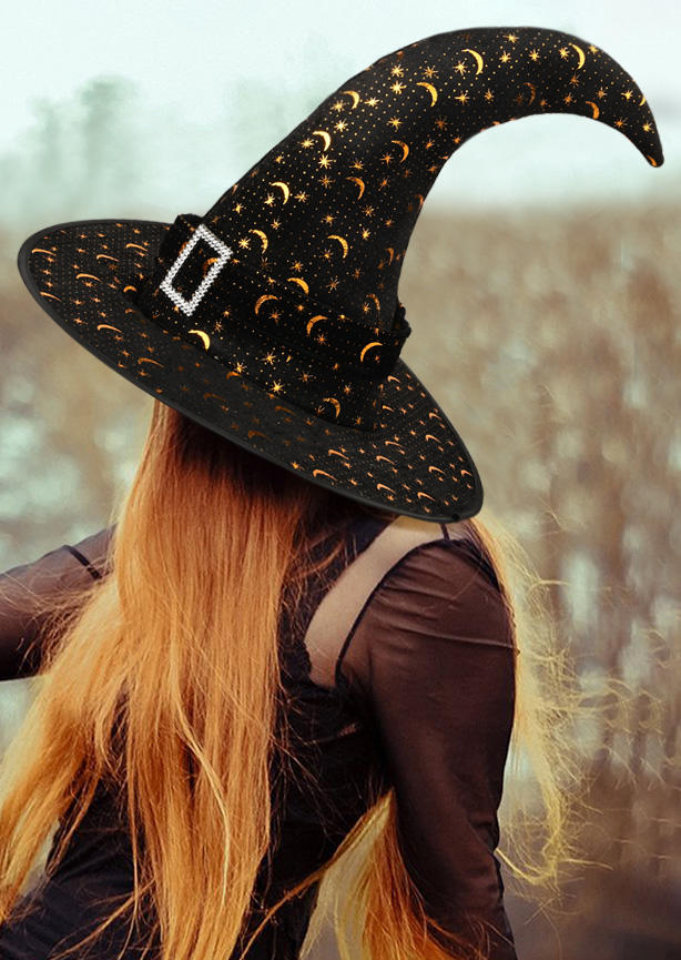 

Halloween Moon Star Witch Hat, Gold;silver, SCM019140