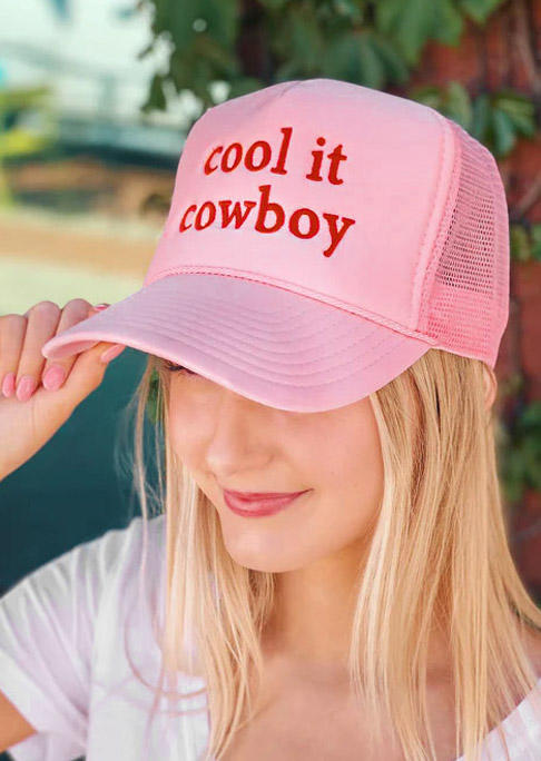 

Cool It Cowboy Hollow Out Baseball Cap, Pink, SCM018984