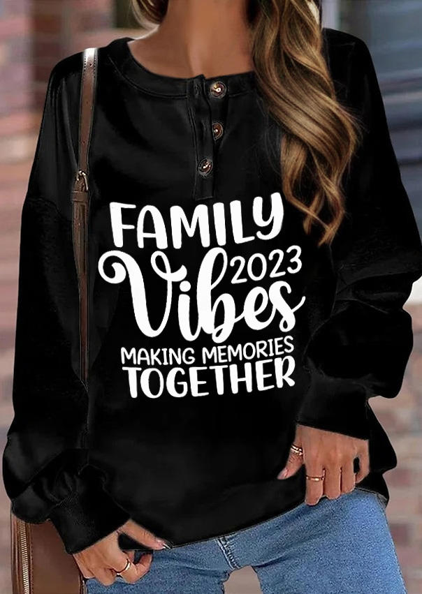 

Family Vibes 2023 Making Memories Together Sweatshirt - Black, SCM019544