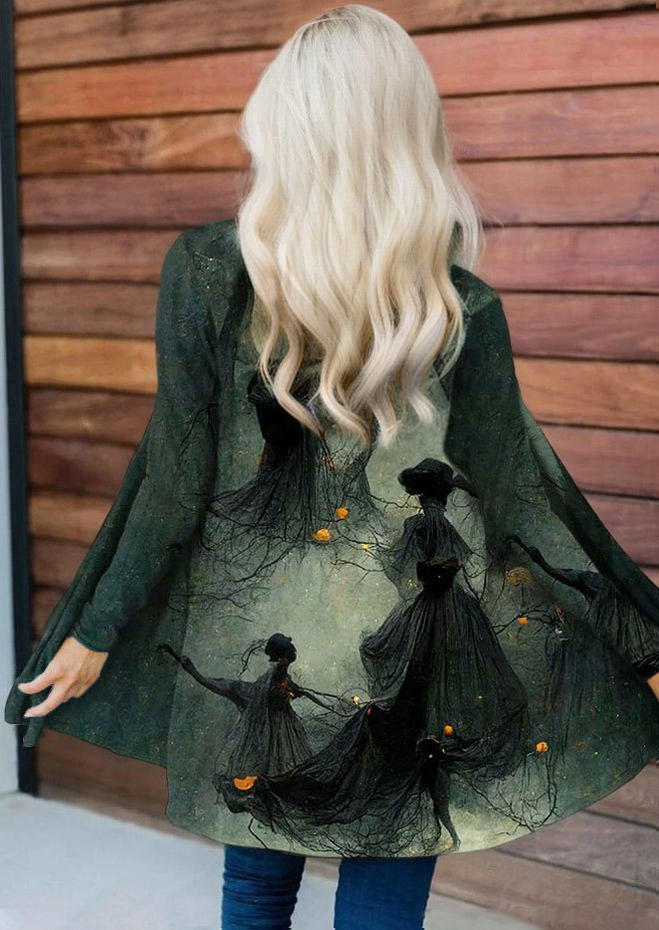 

Halloween Dancing Forest Witches Long Sleeve Cardigan, Multicolor, SCM019148