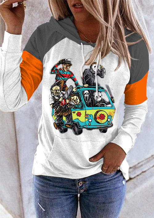 

Halloween Horror Movie Kangaroo Pocket Hoodie - White, SCM019399