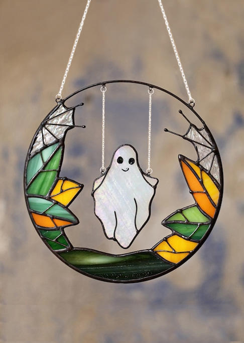 

Halloween Suncatcher Funny Ghost Hanging Ornament, Multicolor, SCM019413