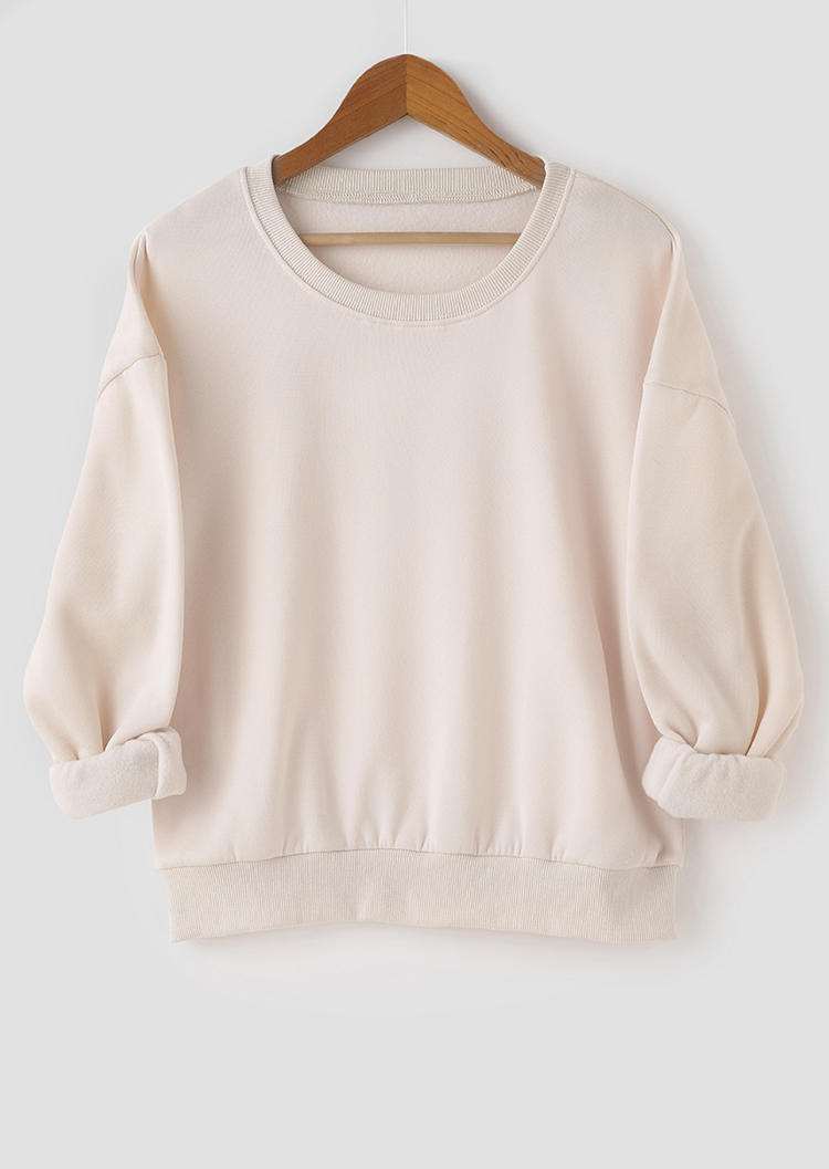 

Long Sleeve Drop-shoulder Oversized Sweatshirt - Khaki, 517010