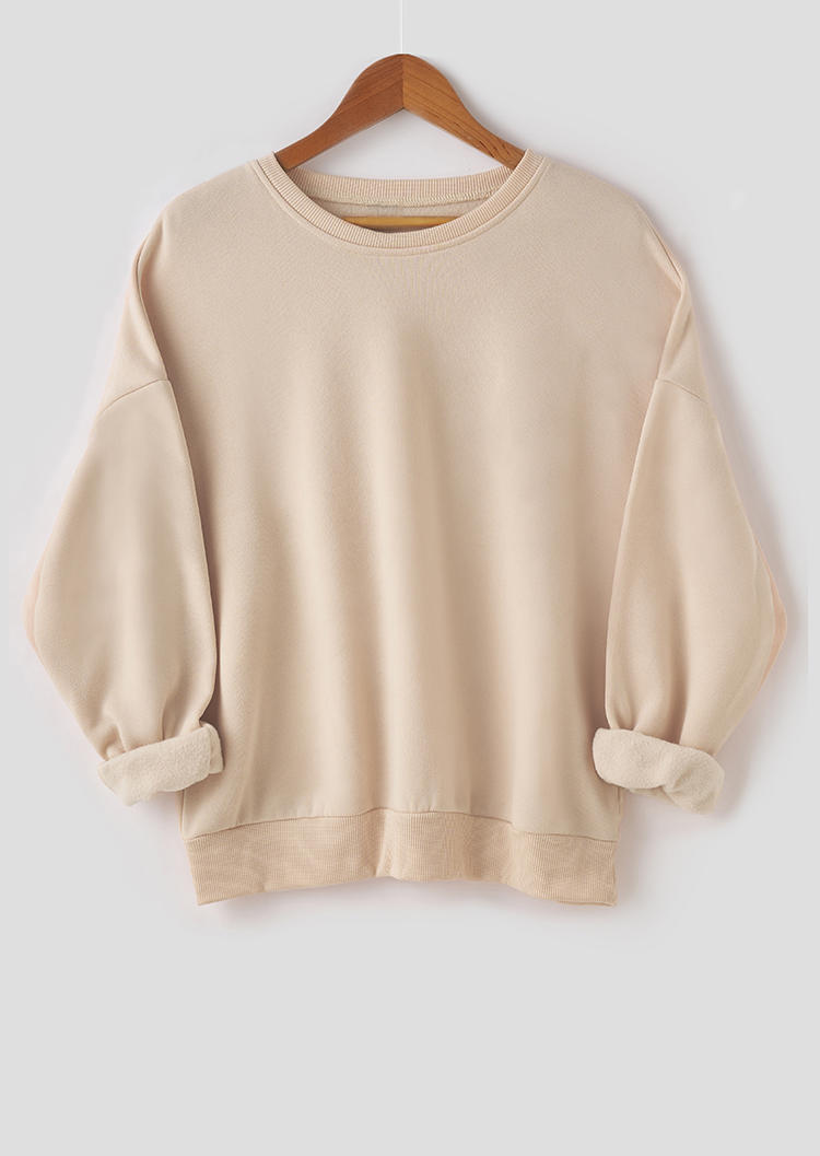 

Long Sleeve Drop-shoulder Loose Sweatshirt - Apricot, 517654