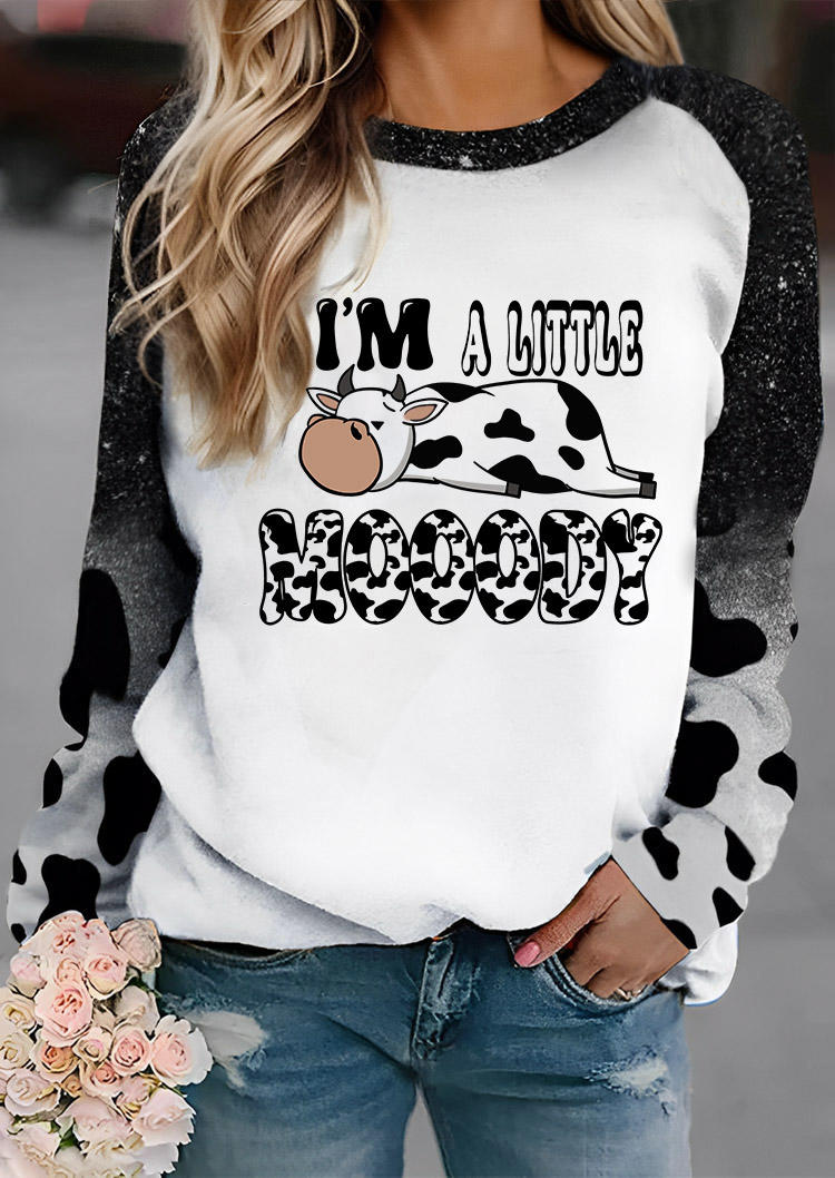 

I'm A Little Mooody Cow Sweatshirt - White, SCM019495