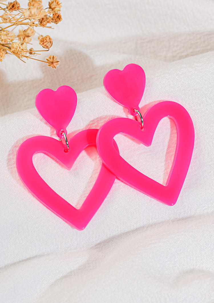 Sweet Heart Hollow Out Stud Earrings