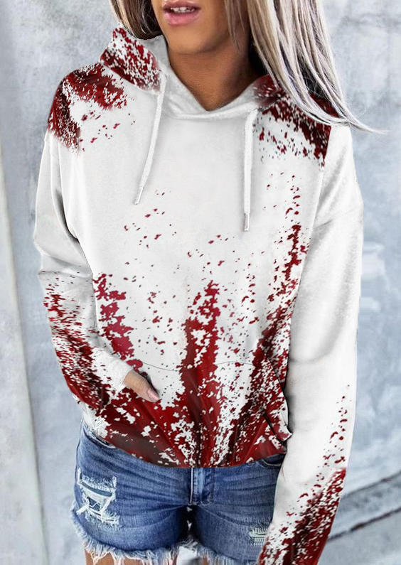 

Halloween Blood Splatter Kangaroo Pocket Hoodie, Multicolor, SCM019815