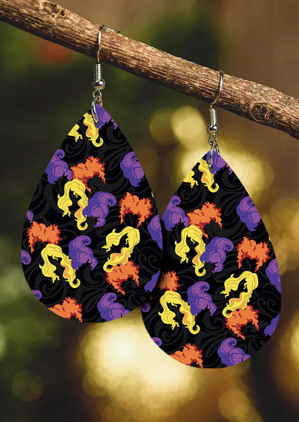 

Halloween Witch Sisters Water Drop Earrings, Multicolor, SCM019857