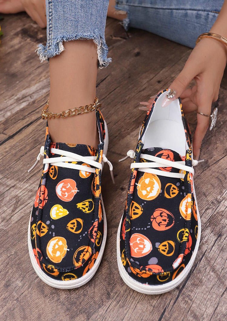 

Pumpkin Face Lace Up Sneakers, Multicolor, SCM019729