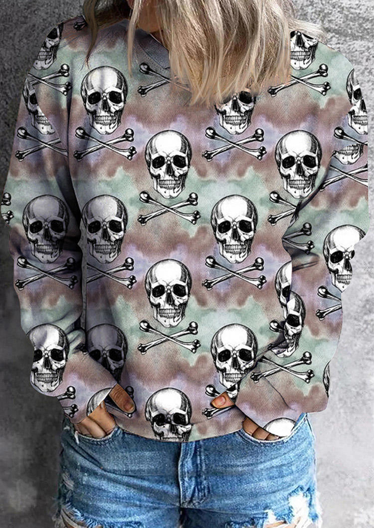 

Skull Tie Dye Sweatshirt, Multicolor, SCM019670