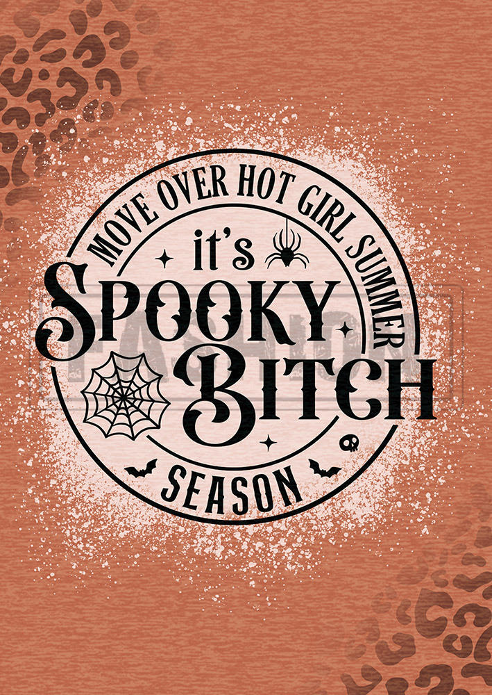 Move Over Hot Girl Summer It's Spooky Bitch Season Leopard Sweatshirt - Orange