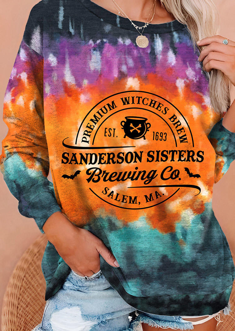 

Premium Witches Brew Tie Dye Bat Sweatshirt, Multicolor, SCM019665