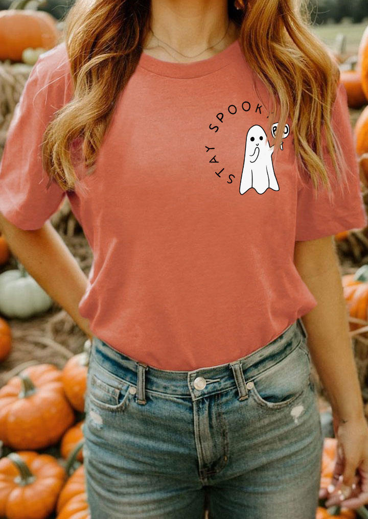 

Halloween Stay Spooky Boo T-Shirt Tee - Orange, SCM019951