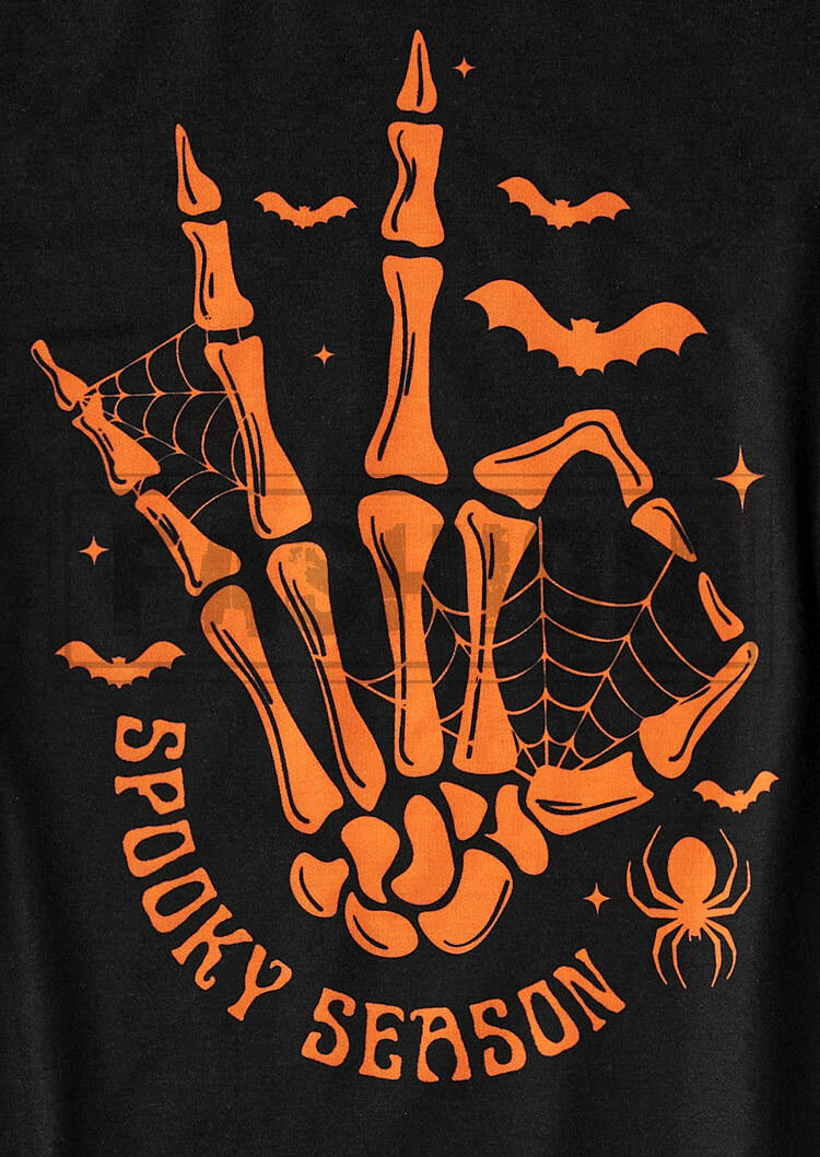 Halloween Spooky Season Skeleton Hand Spider Bat Sweatshirt