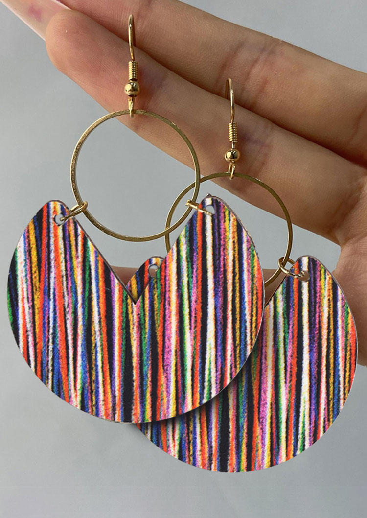 

Aztec Geometric Serape Striped Hollow Out Earrings, Blue;multicolor, SCM019086