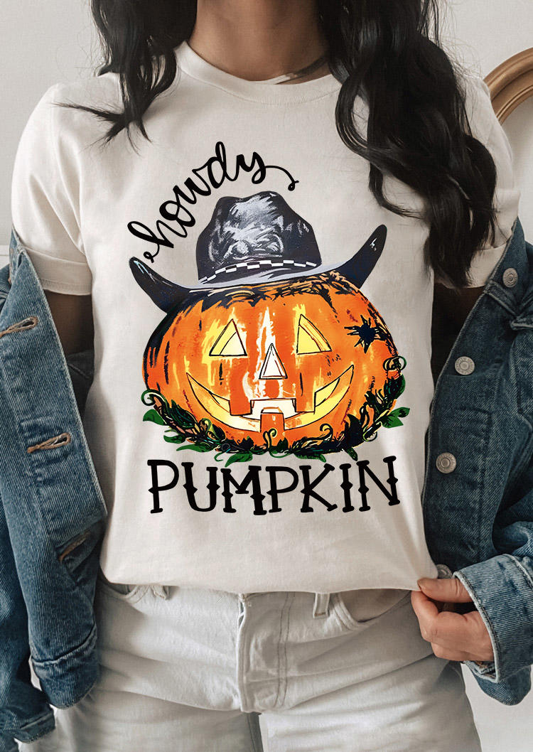 

Howdy Pumpkin T-Shirt Tee - Apricot, SCM019953