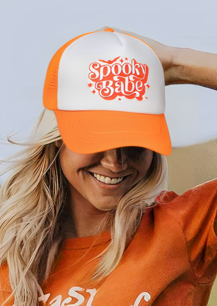 

Halloween Spooky Babe Hollow Out Baseball Cap, Orange, SCM019284