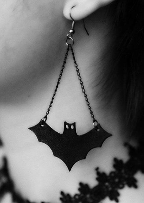Bat Hook Alloy Gothic Earrings