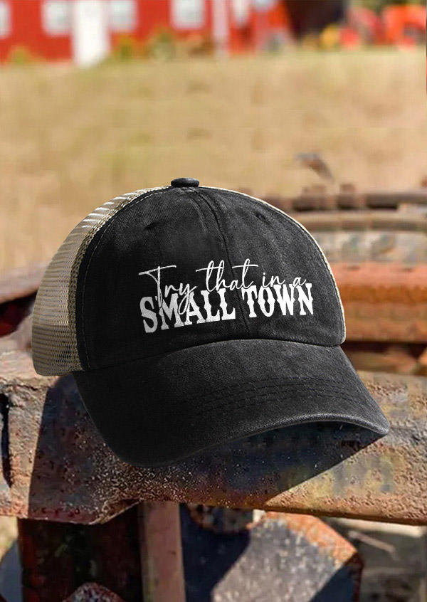 

Try That Small Town Hollow Out Baseball Cap, Black, SCM019970