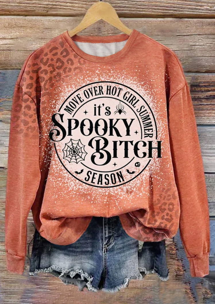 

Move Over Hot Girl Summer It's Spooky Bitch Season Leopard Sweatshirt - Orange, SCM019436