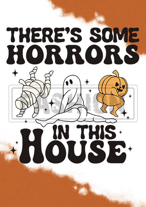 There's Some Horrors In This House Pumpkin Face Ghost Plaid Funny Hoodie