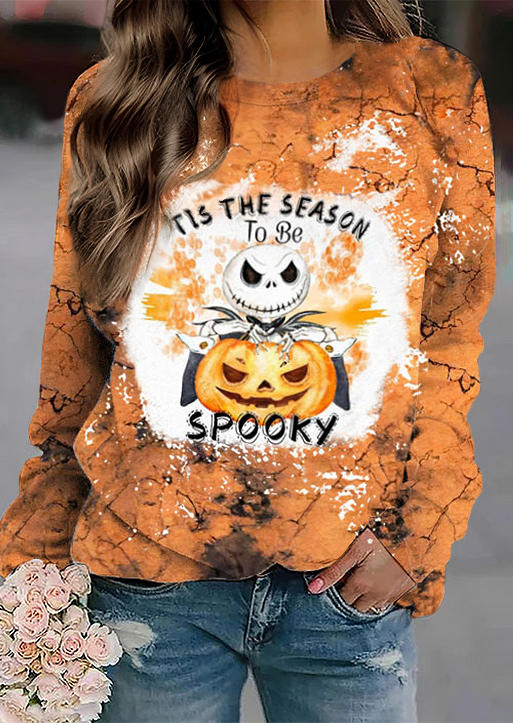 

Tis The Season To Be Spooky Bleached Sweatshirt, Multicolor, SCM020074