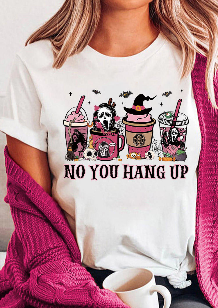 

Halloween No You Hang Up Ghost Bat T-Shirt Tee - White, SCM020168