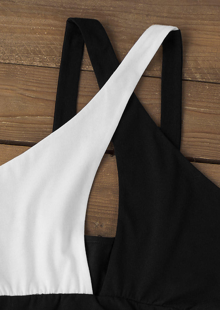 Color Block Criss-Cross Hollow Out Wrap Ruched Cold Shoulder Bodycon Dress - Black