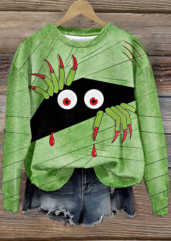 

Cartoon Cute Sweatshirt - Green, SCM019931