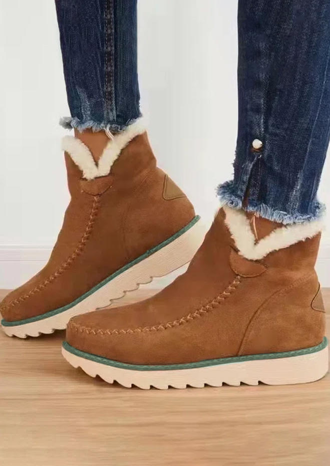 

Winter Warm Flannel Snow Boots - Brown, SCM020251