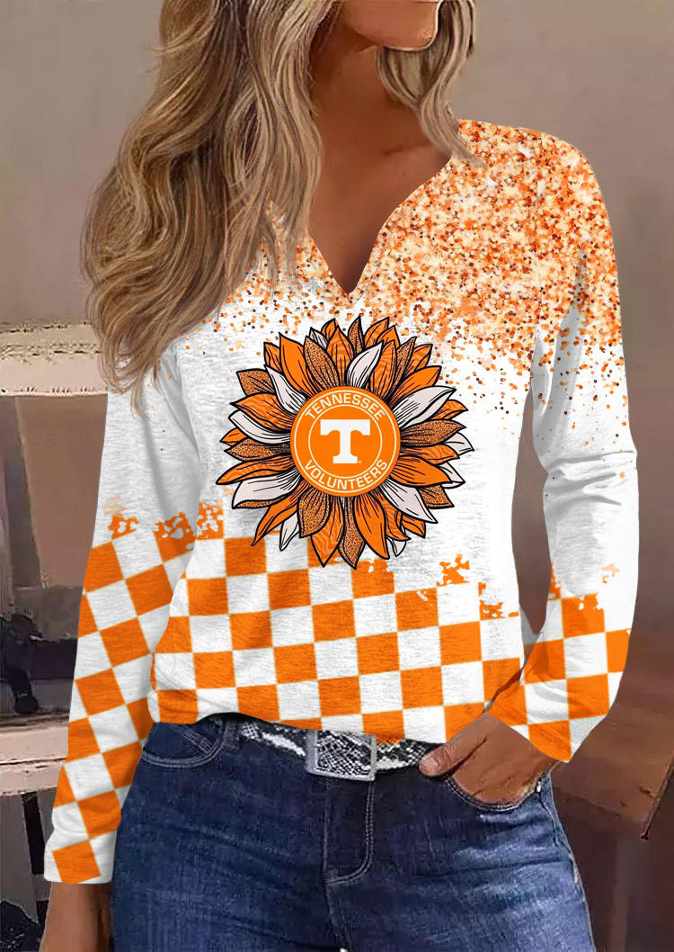 

Sunflower Checkered Tennessee Long Sleeve Blouse - Orange, SCM020365