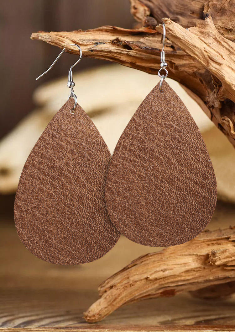 PU Leather Water Drop Earrings