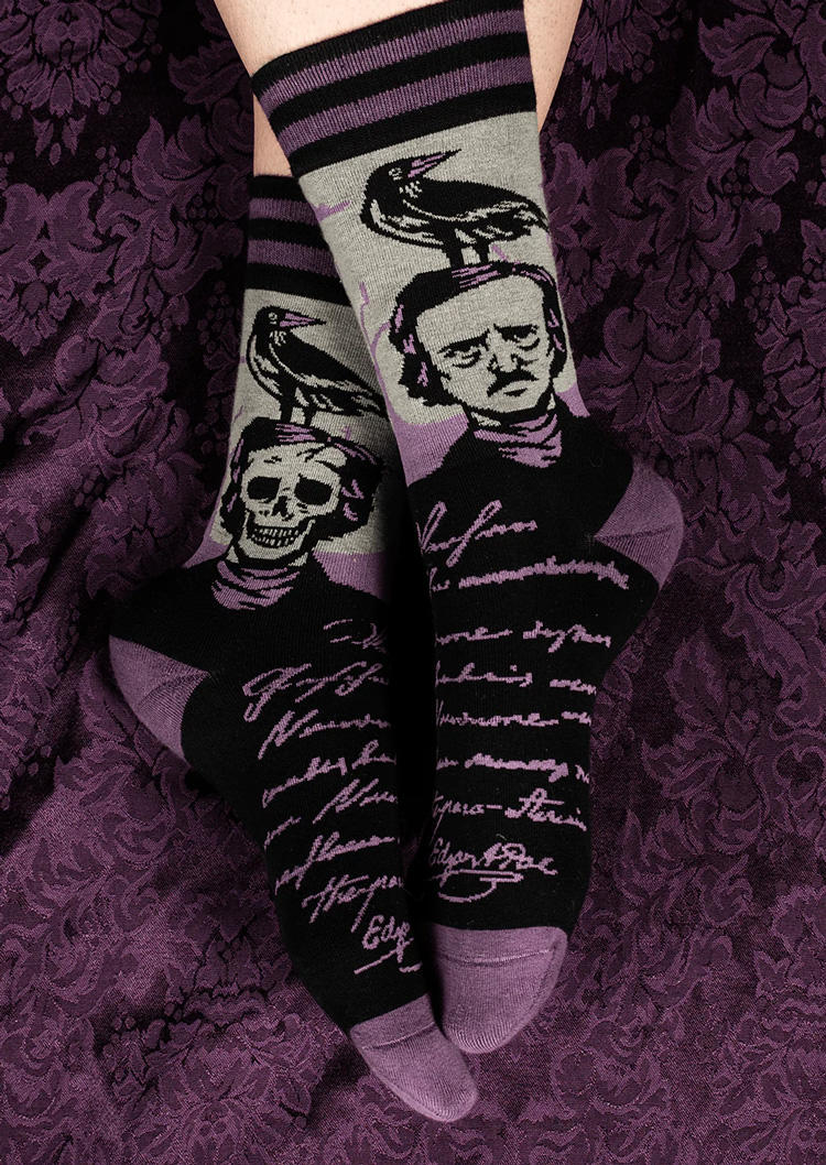 

Halloween Skeleton Gothic Crew Socks, Multicolor, SCM019728