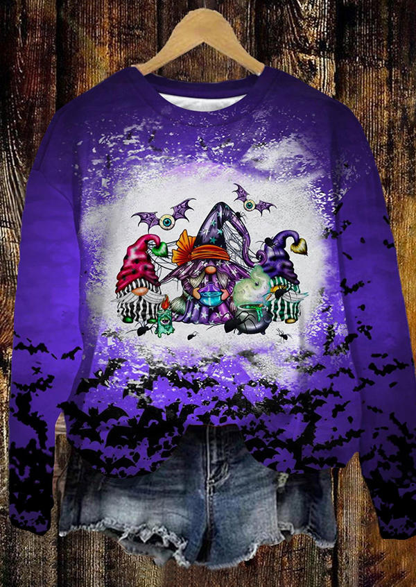 

Gnomies Bat Spider Bleached Sweatshirt, Multicolor, SCM020147