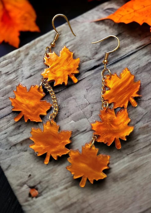 Maple Leaf Alloy Hook Earrings