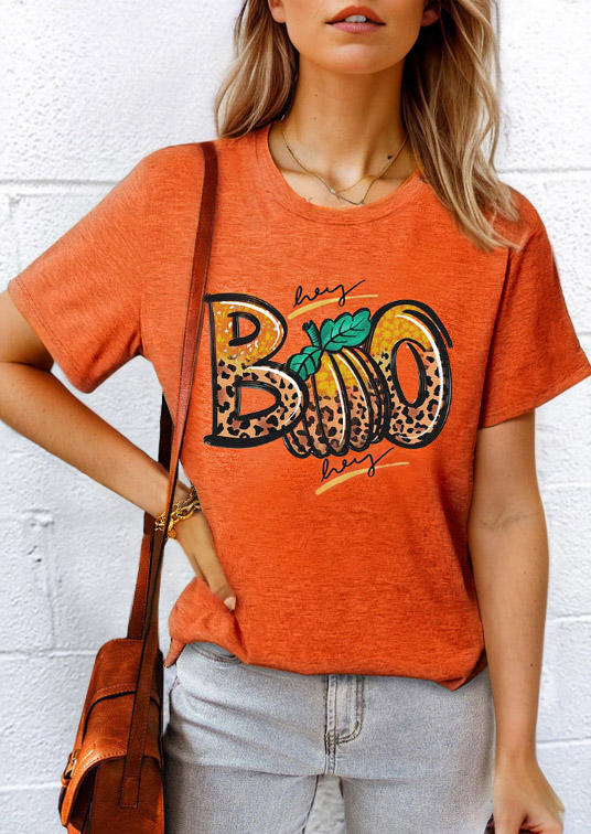 

Boo Leopard Pumpkin T-Shirt Tee - Orange, SCM020240